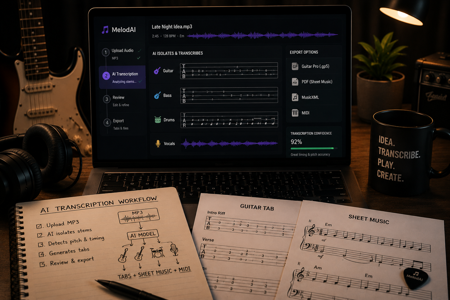 How to Transcribe Guitar Tabs from MP3 Using AI